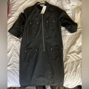 Michael Kors Black front zip dress